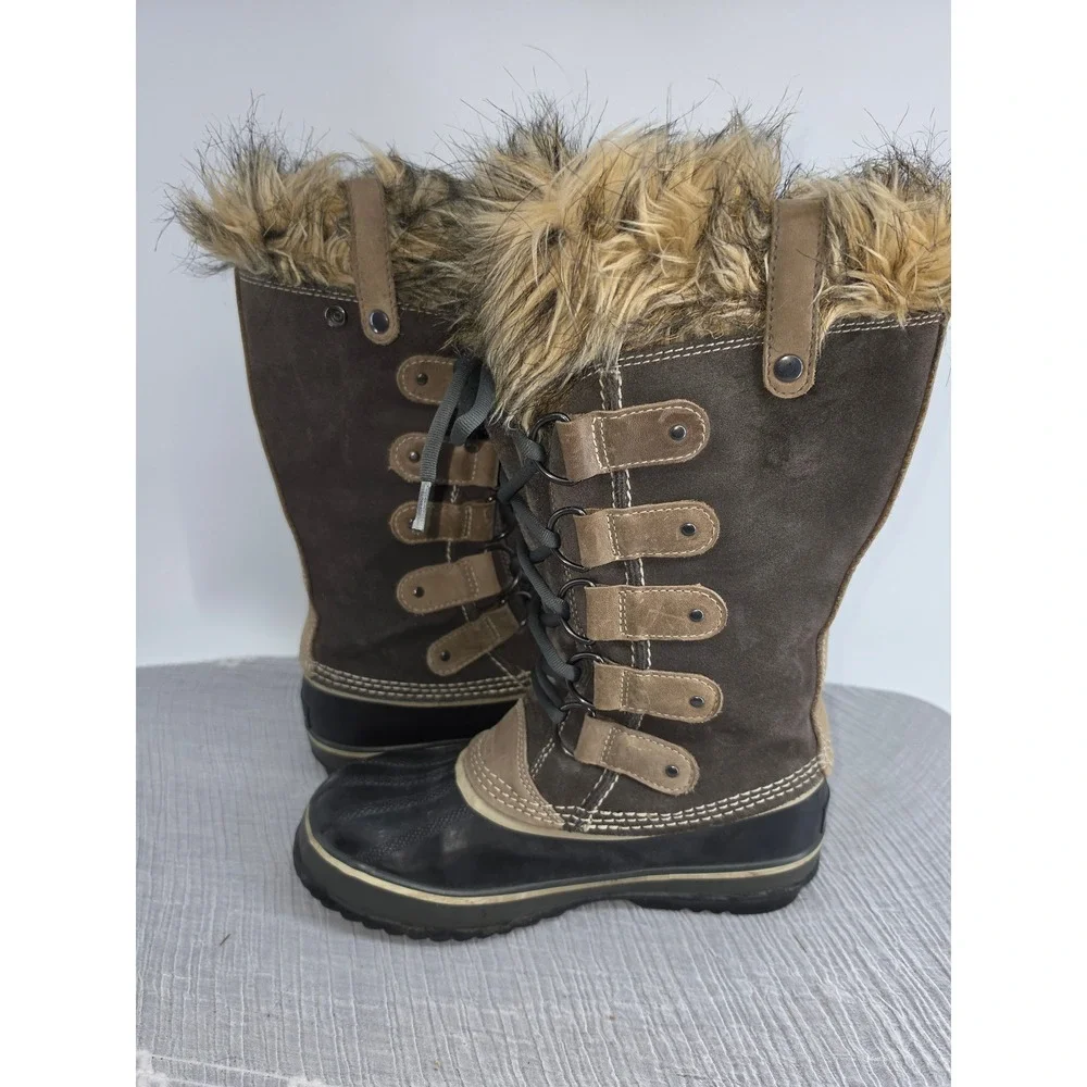 Sorel Joan of Arctic Brown Waterproof Winter Snow Boots NL1540-051 Womens 8